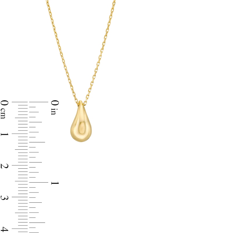 Main Image 4 of Teardrop Pendant and Stud Earrings Set in Hollow 10K Gold - 17&quot;