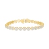 Thumbnail Image 2 of 1/10 CT. T.W. Diamond Beaded Frame Bracelet in Sterling Silver with 10K Gold Plate - 7.25&quot;