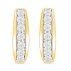 Thumbnail Image 2 of 1/10 CT. T.W. Diamond Miracle Hoop Earrings in Sterling Silver with 10K Gold Plate