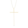 Thumbnail Image 1 of Diamond Accent Long Cross Drop Pendant in Sterling Silver with 10K Gold Plate - 16&quot;