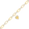 Thumbnail Image 1 of Diamond Accent Heart Charm Bracelet in Sterling Silver with 10K Gold Plate