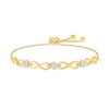 Thumbnail Image 0 of Diamond Accent Infinity Link Bolo Bracelet in Sterling Silver with 10K Gold Plate - 9"