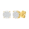 Thumbnail Image 1 of 1/5 CT. T.W. Multi-Diamond Miracle Frame Stud Earrings in Sterling Silver with 10K Gold Plate