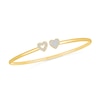 Thumbnail Image 1 of 1/6 CT. T.W. Diamond Double Heart Open Bangle in Sterling Silver with 10K Gold Plate