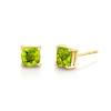 Thumbnail Image 1 of 5.0mm Cushion-Shaped Peridot Solitaire Stud Earrings in 14K Gold