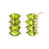 Thumbnail Image 1 of Marquise Peridot and 1/10 CT. T.W. Diamond Four Stone Drop Earrings in 14K Gold