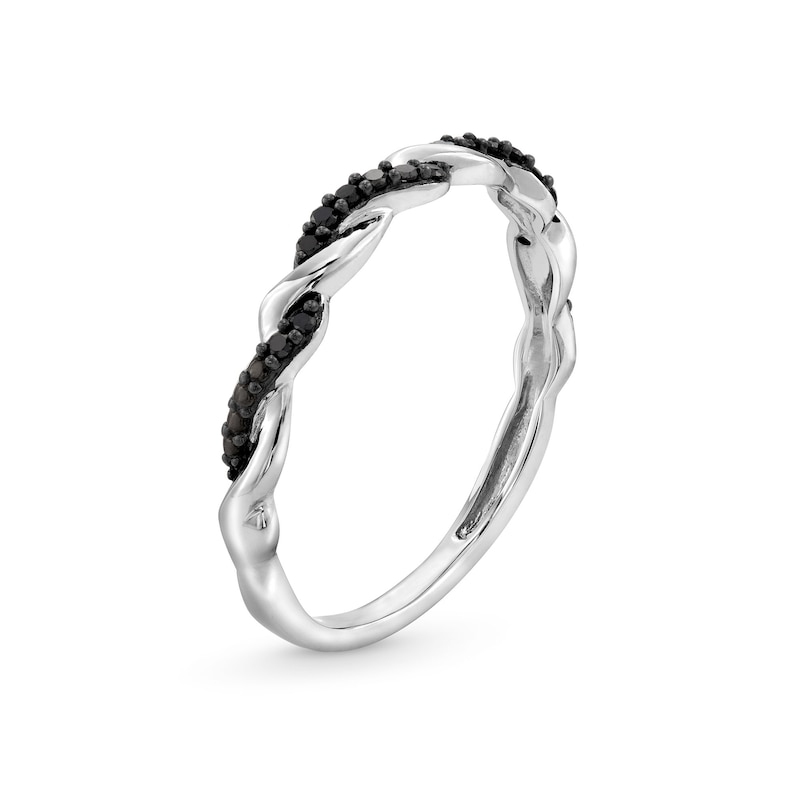 1/10 CT. T.W. Black Diamond Twist Anniversary Band in 10K White Gold