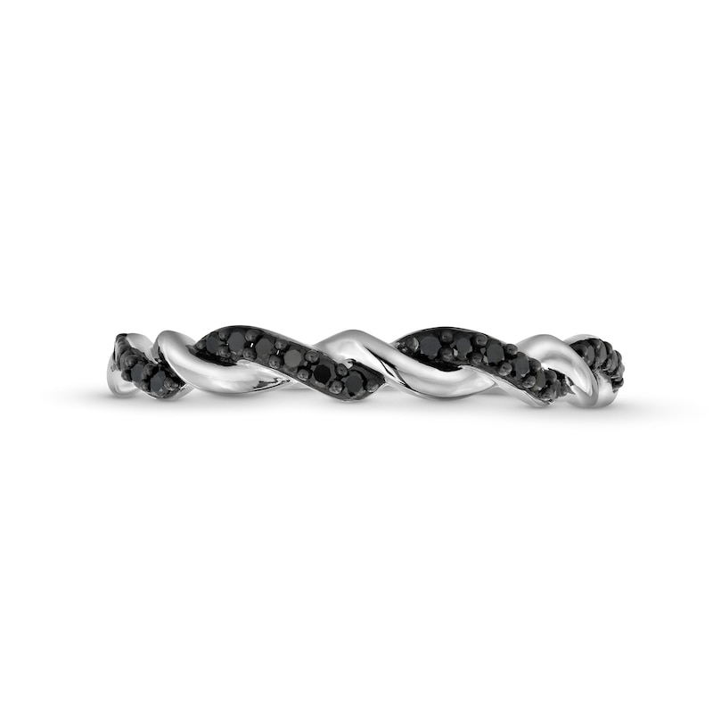 1/10 CT. T.W. Black Diamond Twist Anniversary Band in 10K White Gold