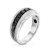 Thumbnail Image 2 of 1 CT. T.W. Black Diamond Seven Stone Wedding Band in 10K White Gold