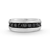 Thumbnail Image 3 of 1 CT. T.W. Black Diamond Seven Stone Wedding Band in 10K White Gold