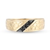 Thumbnail Image 4 of 1/8 CT. T.W. Black Diamond Slant Trio Nugget Wedding Band in 10K Gold