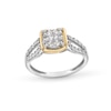 Thumbnail Image 1 of 1/3 CT. T.W. Cushion-Shaped Multi-Diamond Loop Split Shank Engagement Ring in 10K Two-Tone Gold