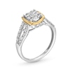 Thumbnail Image 3 of 1/3 CT. T.W. Cushion-Shaped Multi-Diamond Loop Split Shank Engagement Ring in 10K Two-Tone Gold