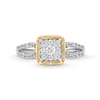 Thumbnail Image 4 of 1/3 CT. T.W. Cushion-Shaped Multi-Diamond Loop Split Shank Engagement Ring in 10K Two-Tone Gold