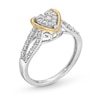 Thumbnail Image 3 of 1/3 CT. T.W. Heart-Shaped Multi-Diamond Loop Split Shank Engagement Ring in 10K Two-Tone Gold