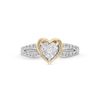 Thumbnail Image 4 of 1/3 CT. T.W. Heart-Shaped Multi-Diamond Loop Split Shank Engagement Ring in 10K Two-Tone Gold