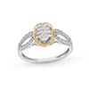 Thumbnail Image 1 of 1/3 CT. T.W. Oval-Shaped Multi-Diamond Loop Split Shank Engagement Ring in 10K Two-Tone Gold