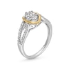 Thumbnail Image 3 of 1/3 CT. T.W. Oval-Shaped Multi-Diamond Loop Split Shank Engagement Ring in 10K Two-Tone Gold