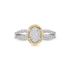 Thumbnail Image 4 of 1/3 CT. T.W. Oval-Shaped Multi-Diamond Loop Split Shank Engagement Ring in 10K Two-Tone Gold