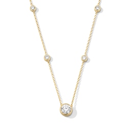 1 CT. T.W. Certified Lab-Created Diamond Bezel-Set Station Necklace in 14K Gold (F/SI2)