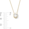 Thumbnail Image 3 of 1 CT. Oval Certified Lab-Created Diamond Frame Solitaire Necklace in 14K Gold (F/SI2) - 19&quot;