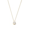 Thumbnail Image 1 of 1 CT. Pear-Shaped Certified Lab-Created Diamond Frame Solitaire Necklace in 14K Gold (F/SI2) - 19&quot;