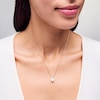 Thumbnail Image 2 of 1 CT. Pear-Shaped Certified Lab-Created Diamond Frame Solitaire Necklace in 14K Gold (F/SI2) - 19&quot;