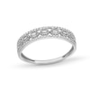 Thumbnail Image 0 of 1/15 CT. T.W. Baguette and Round Diamond Open Triple Row Stackable Anniversary Band in 10K White Gold