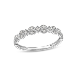 1/15 CT. T.W. Diamond Art Deco Vintage-Style Stackable Anniversary Band in 10K White Gold