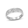 Thumbnail Image 0 of 1/5 CT. T.W. Diamond Graduated Rolling Groove Anniversary Band in 10K White Gold