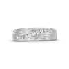 Thumbnail Image 2 of 1/5 CT. T.W. Diamond Graduated Rolling Groove Anniversary Band in 10K White Gold