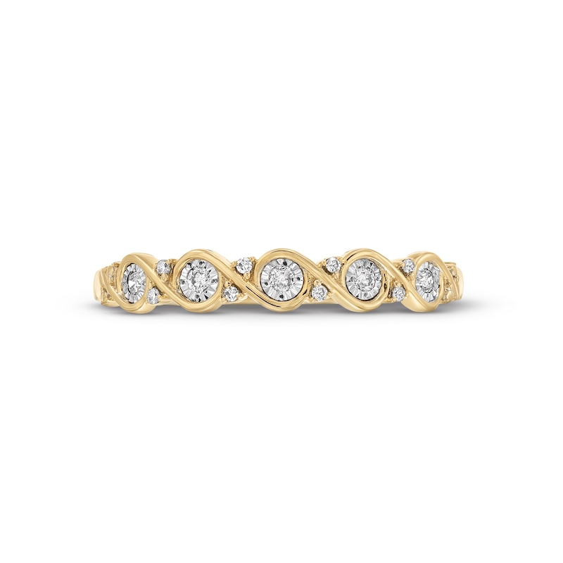 1/15 CT. T.W. Diamond Cascading Stackable Anniversary Band in 10K Gold