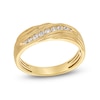 Thumbnail Image 0 of 1/5 CT. T.W. Diamond Graduated Rolling Groove Anniversary Band in 10K Gold