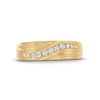 Thumbnail Image 2 of 1/5 CT. T.W. Diamond Graduated Rolling Groove Anniversary Band in 10K Gold