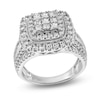 Thumbnail Image 0 of 2 CT. T.W. Princess-Cut Multi-Diamond Double Cushion Frame Multi-Row Engagement Ring in 10K White Gold