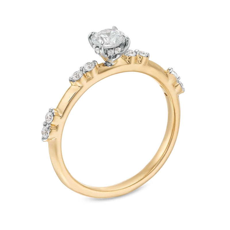 Main Image 3 of 1/2 CT. T.W. Diamond Hidden Frame Engagement Ring in 10K Gold