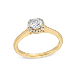 5/8 CT. T.W. Diamond Cushion-Shaped Frame Engagement Ring in 10K Gold