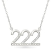 Thumbnail Image 1 of Diamond Accent Lucky Number “222” Necklace in Sterling Silver