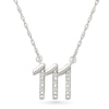 Thumbnail Image 1 of Diamond Accent Lucky Number “111” Necklace in Sterling Silver