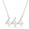 Thumbnail Image 1 of Diamond Accent Lucky Number “444” Necklace in Sterling Silver