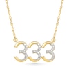 Thumbnail Image 1 of Diamond Accent Lucky Number “333” Necklace in Sterling Silver with 10K Gold Plate