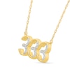 Thumbnail Image 2 of Diamond Accent Lucky Number “333” Necklace in Sterling Silver with 10K Gold Plate