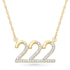 Thumbnail Image 1 of Diamond Accent Lucky Number “222” Necklace in Sterling Silver with 10K Gold Plate