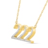 Thumbnail Image 2 of Diamond Accent Lucky Number “222” Necklace in Sterling Silver with 10K Gold Plate