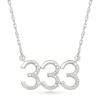 Thumbnail Image 1 of Diamond Accent Lucky Number “333” Necklace in Sterling Silver