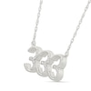 Thumbnail Image 2 of Diamond Accent Lucky Number “333” Necklace in Sterling Silver