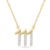 Thumbnail Image 1 of Diamond Accent Lucky Number “111” Necklace in Sterling Silver with 10K Gold Plate