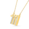 Thumbnail Image 2 of Diamond Accent Lucky Number “111” Necklace in Sterling Silver with 10K Gold Plate