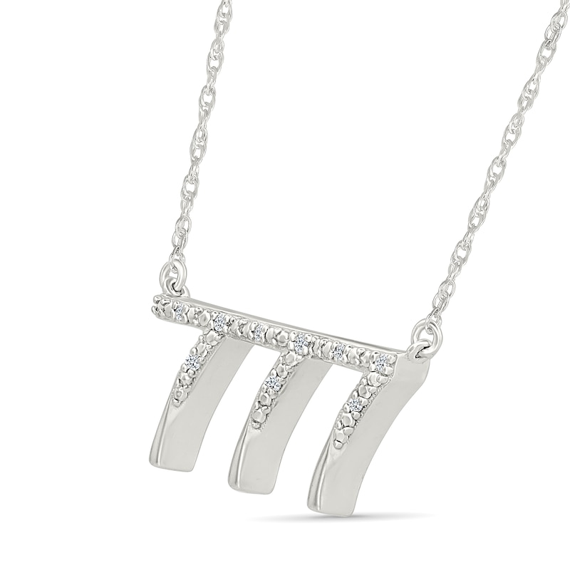 Main Image 2 of Diamond Accent Lucky Number “777” Necklace in Sterling Silver