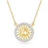 Thumbnail Image 1 of 1/6 CT. T.W. Diamond Quinceañera “15” Wheel Necklace in Sterling Silver with 10K Gold Plate